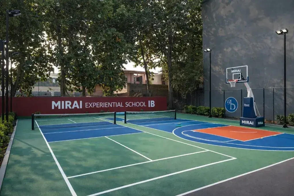Outdoor sports courts and athletic grounds at Mirai